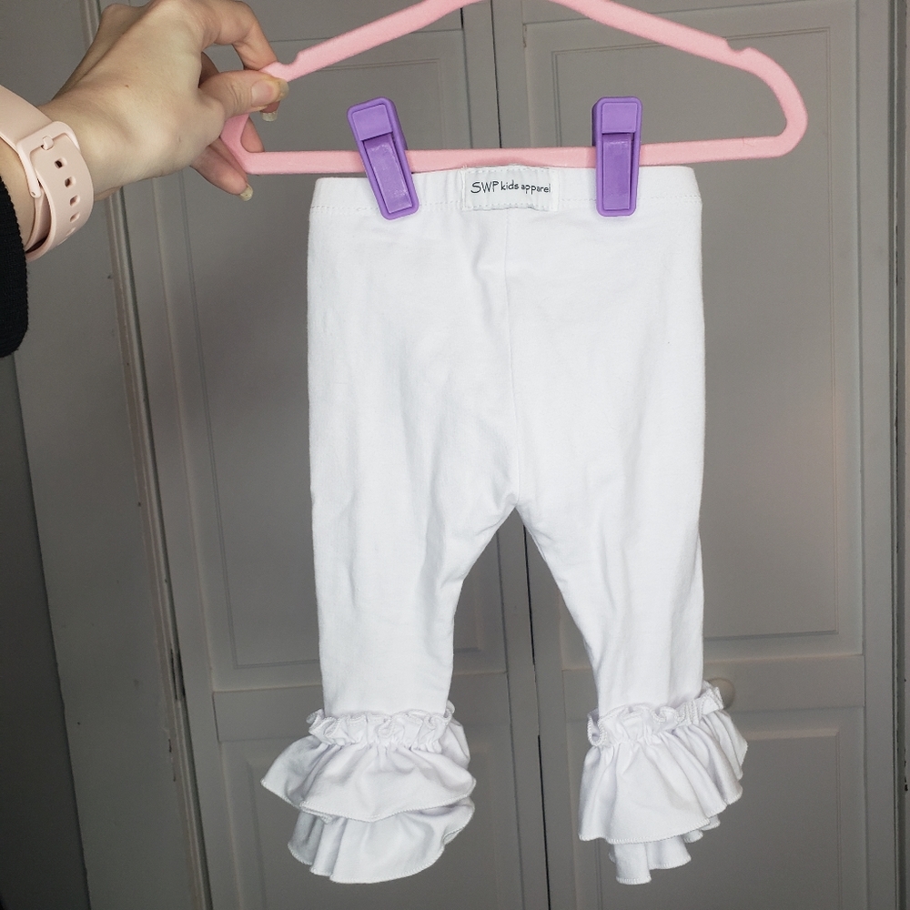 SWP Kids White Ruffle Leggings 3m